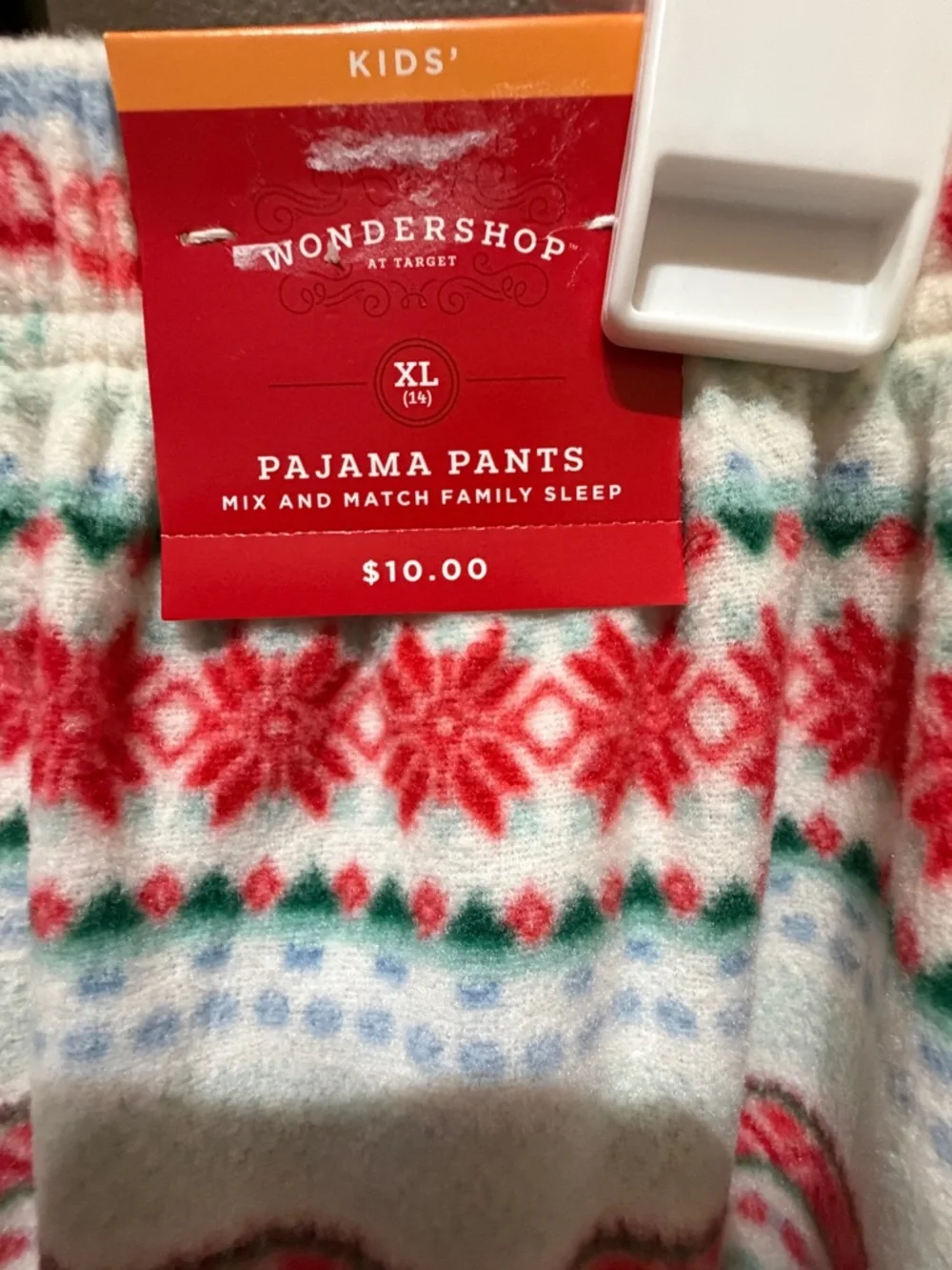 Wondershop White Red Green Holiday Pajama Bottoms